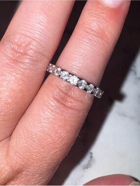 Sterling Eternity Band with Sparkling CZ - White/Silver